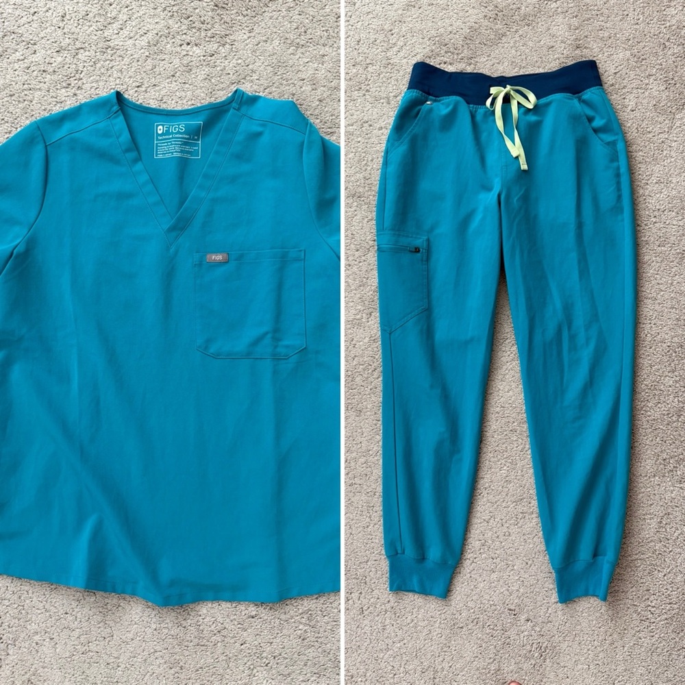 Figs Teal Catarina & Zamora scrub set